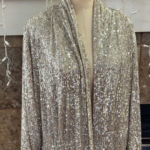 Steve Madden Silver Sequin Jacket Size 2X